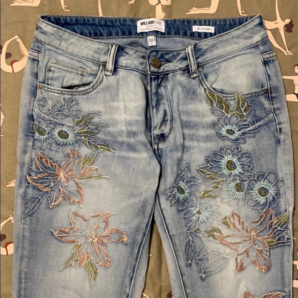 William Rast Embroidered Jeans
